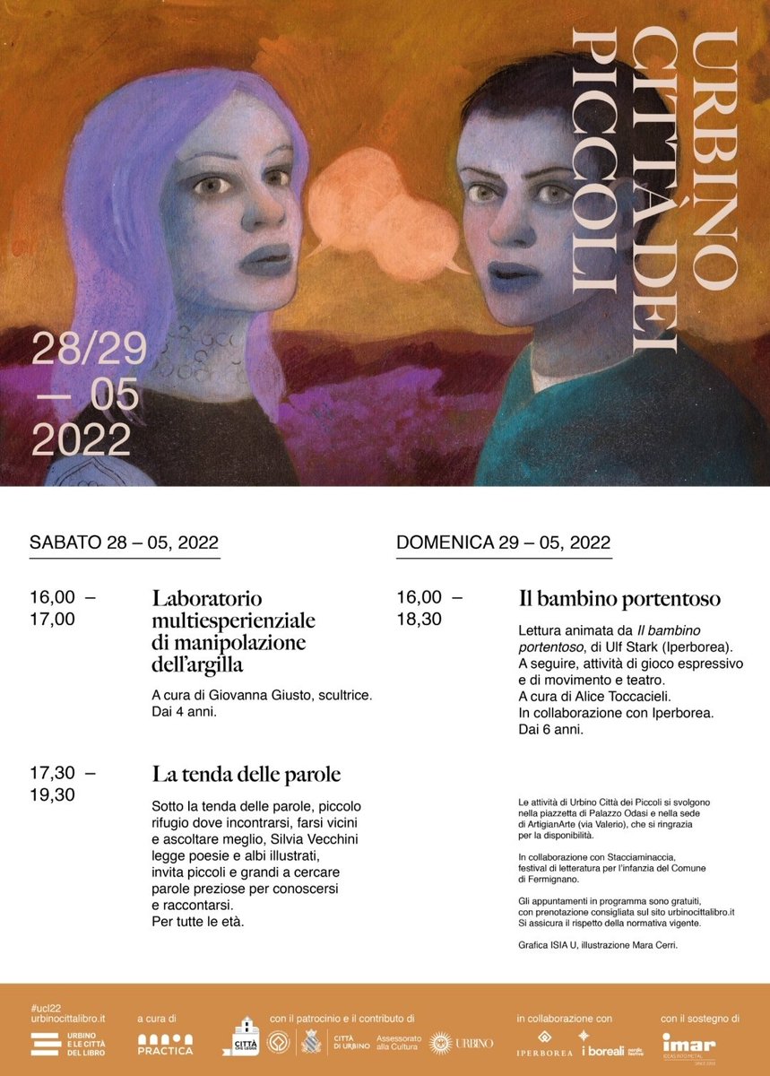 Urlibro's tweet photo. Urbino Città dei Piccoli 28/29 maggio 2022🤸‍♀️ Programma, locandina e prenotazione (consigliata) a questo link  https://t.co/jyWvZrViAx #ucl22 ✴️ Grafica @isiaurbinotweet ✴️ Illustrazione #MaraCerri https://t.co/2CbR4MkGDA