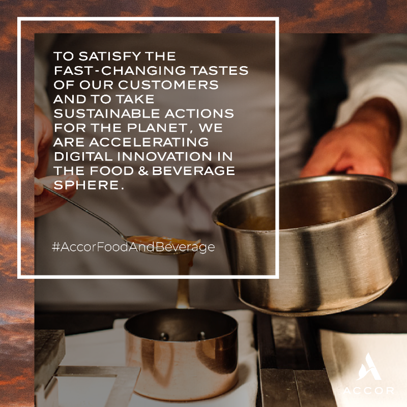 Accor's tweet photo. From revolutionizing room service to #AI food-waste solutions, we’re implementing digital #innovations across our Food &amp; Beverage ecosystem to satisfy our clients and preserve the planet. ⤵️

#accor #accorfoodie #foodbeverage