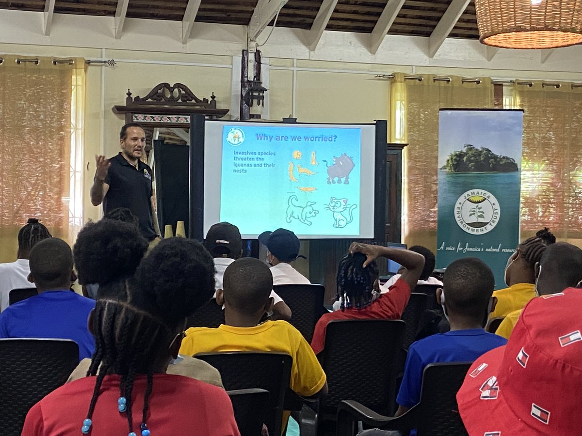 jamentrust's tweet photo. Joey Brown, General Curator of the Hope Zoo Preservation Foundation, gave an exciting presentation on the importance of the unique Jamaican Iguana and the work being done to protect it.
#savegoatislands #JamaicanIguana https://t.co/Muyo8hOk9U