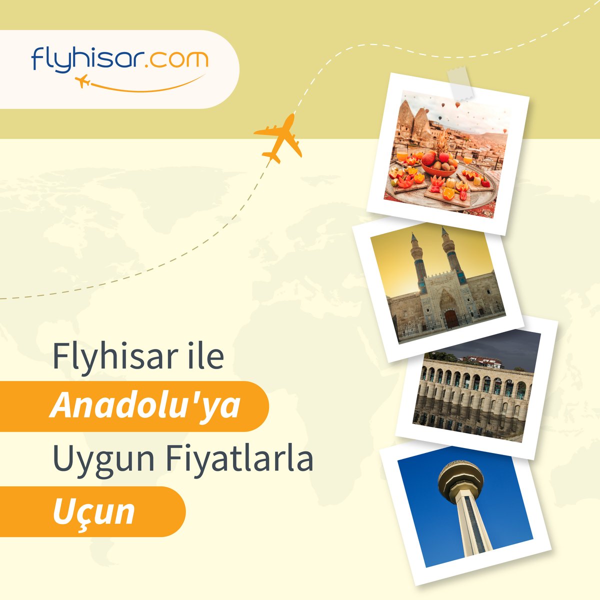 flyhisarcom's tweet photo. Anadolu’nun eşsiz güzelliklerini ve tarihi mekanlarını en uygun fiyatlarla gezme imkanını Flyhisar ile yakalayın.

Bilet almanın en kolay yolu Flyhisar ‘da. ✈️

#flyhisar #mobiluygulama #destinasyon #seyahat #travel #ucakbileti #uçakbileti 
#anadolu #anadolukültürü https://t.co/nzoSCgcrf2