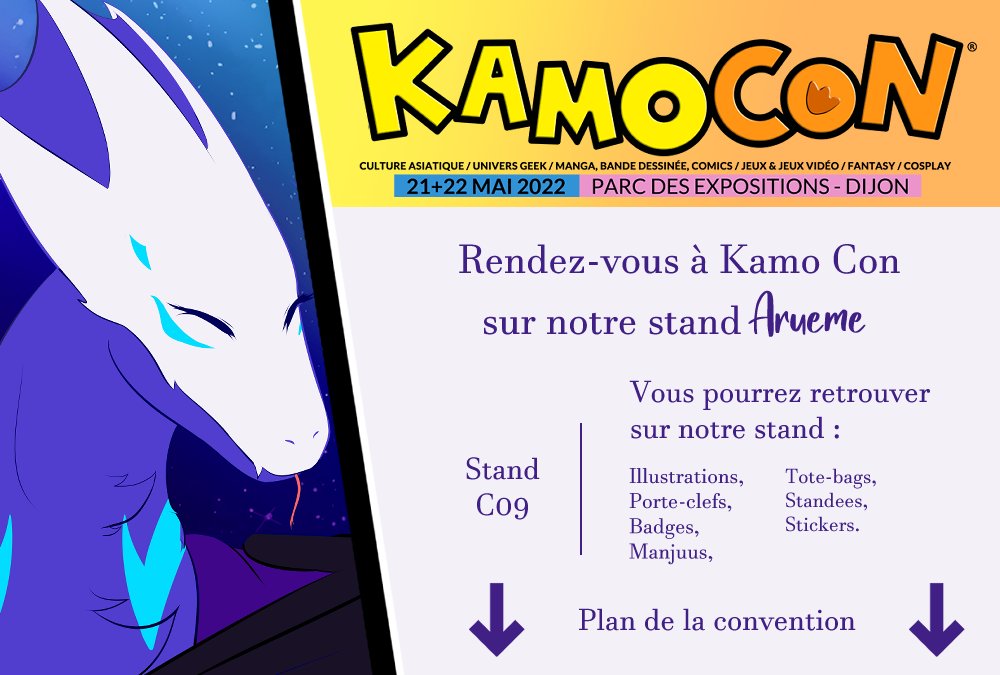 _Arueme_'s tweet photo. Bonjour tout le monde !!!
Nous allons bien être présentes sur le stand C.09 pour la Kamocon de Dijon du 21 au 22 mai 2022 >w< (fin de semaine déjà~).

Deux des membres des @centipidi seront là en tant que visiteurs <3

 N'hésitez pas à nous faire un petit coucou ;D https://t.co/Vkl9ntmDqx