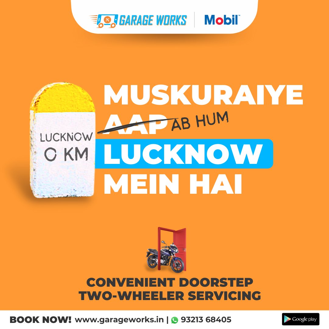 GarageWorks33's tweet photo. The convenient and stress-free doorstep two-wheeler servicing is now available in the City Of Nawabs!
👉Book Now!
https://t.co/XUwxMn73ft
#Lucknow #doorstepservice #twowheelerservices #servicingathome https://t.co/7D0bKBvFUS