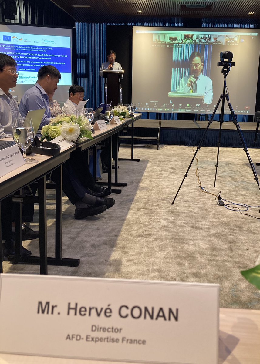 conan_herve's tweet photo. #Danang National workshop on ship and port #waste management organized by #VINAMARINE and @expertisefrance #RethinkingPlastics : lessons learnt from 🇪🇺 experiences and from pilot project conducted in #CatLai Terminal to propose a strategy for 🇻🇳#marinelitter #MARPOL #TeamEurope https://t.co/FrodeIygEr