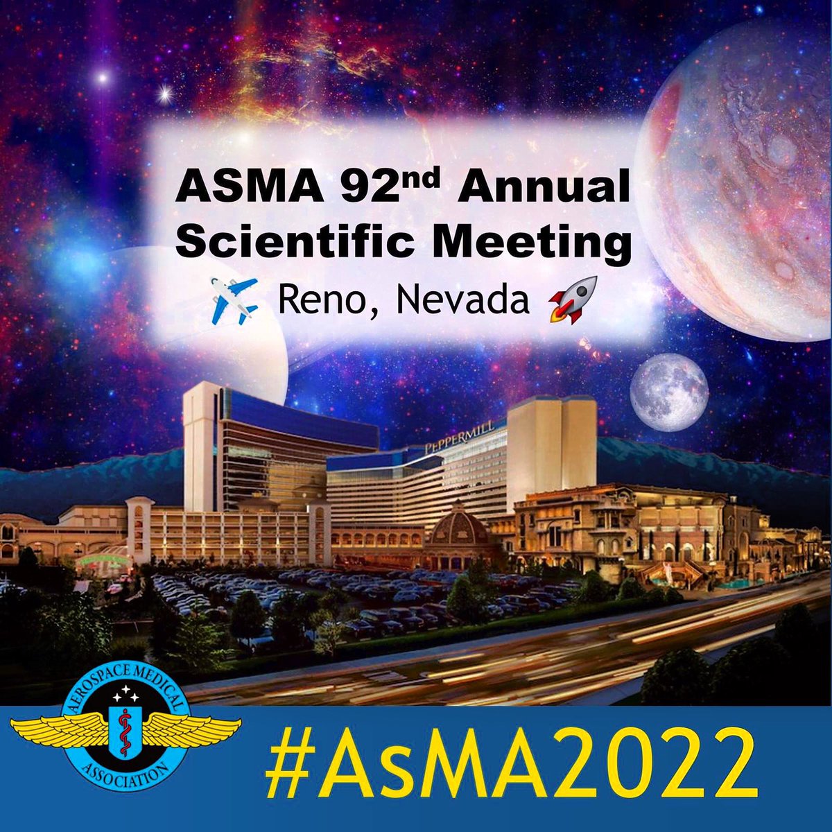 aero_med_1929's tweet photo. .#AsMA2022 will be launching one week from Today! We are thrilled and excited to have many of you joining us for a week-long blast full of #aerospacemedicine and #humanperformance. Who’s else coming to Reno!?🚀
https://t.co/u7K9fS4K8B https://t.co/7QGbisjvCV