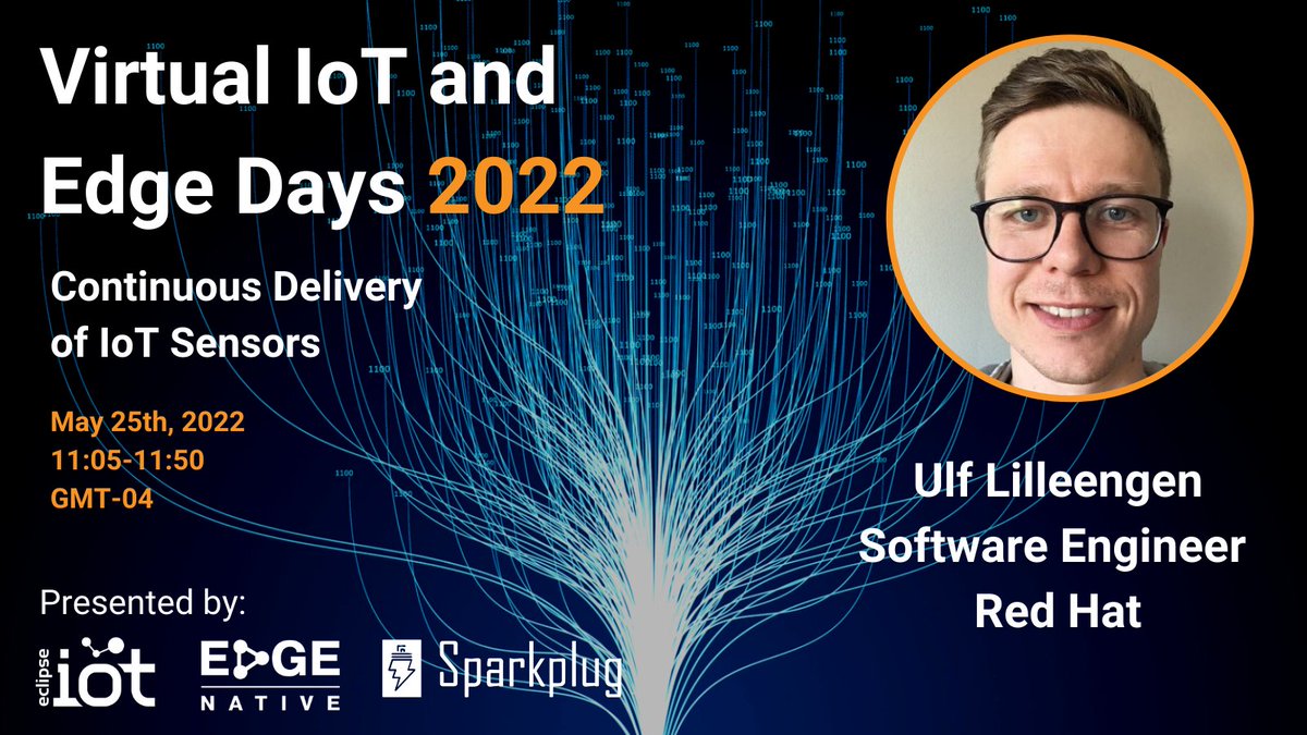 <a href="/lulf/">Ulf Lilleengen</a>, Software Engineer from @redhat is presenting “Continuous Delivery of #IoT Sensors” at Virtual IoT &amp; Edge Days on May 25th tickets are free, be sure to get yours: hubs.la/Q019B_yF0 #opensource #Sparkplug #EdgeComputing #digitaltransformation