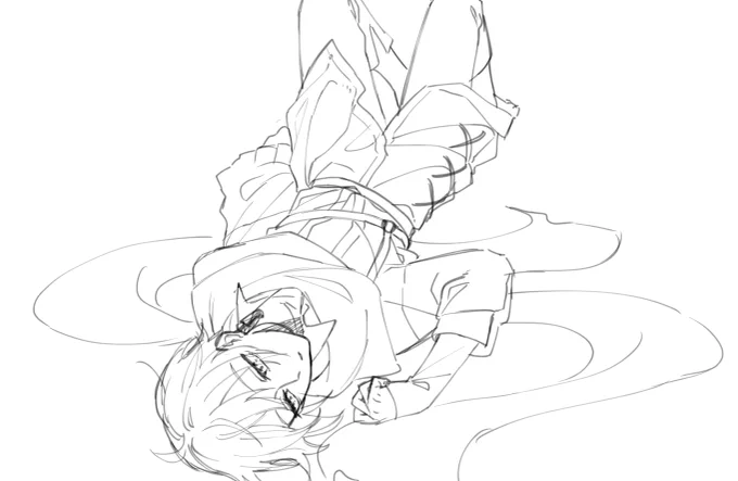 これはすごく既視感のあるポージングになってしまったため没になった絵 