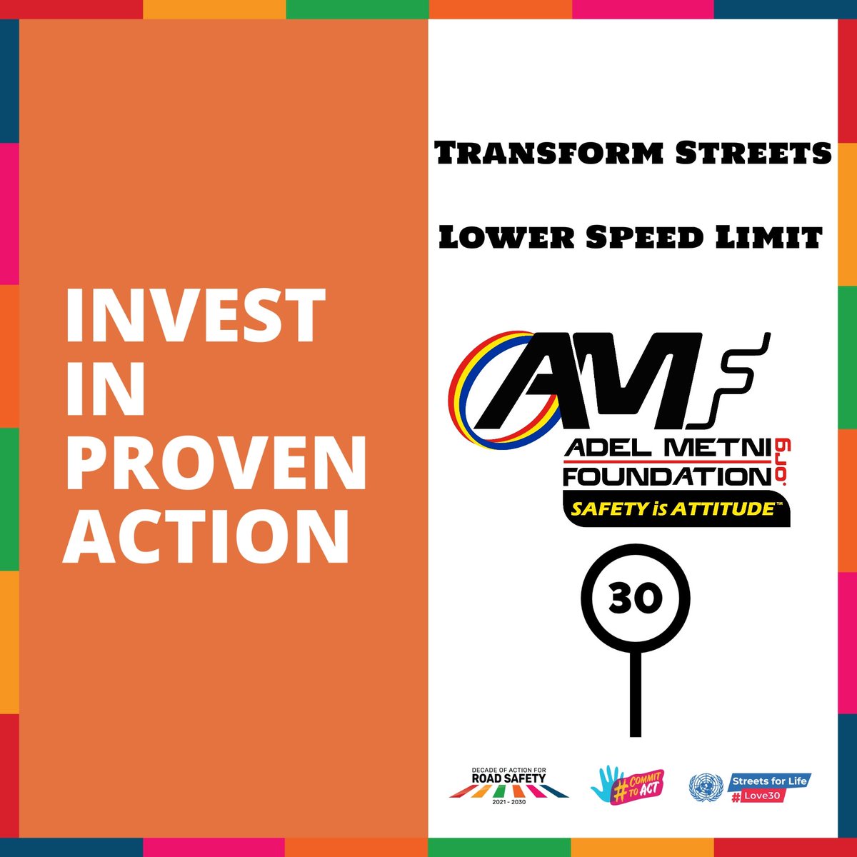 Ideas are good, but never enough without #actions 
This is the core of #streetsforlife #CommitToAct #Roadsafety week and beyond.
We are transforming streets to become safer by first lowering speed limit, and second by educating people and enforcing rules.
#SDGs #love30 #Now