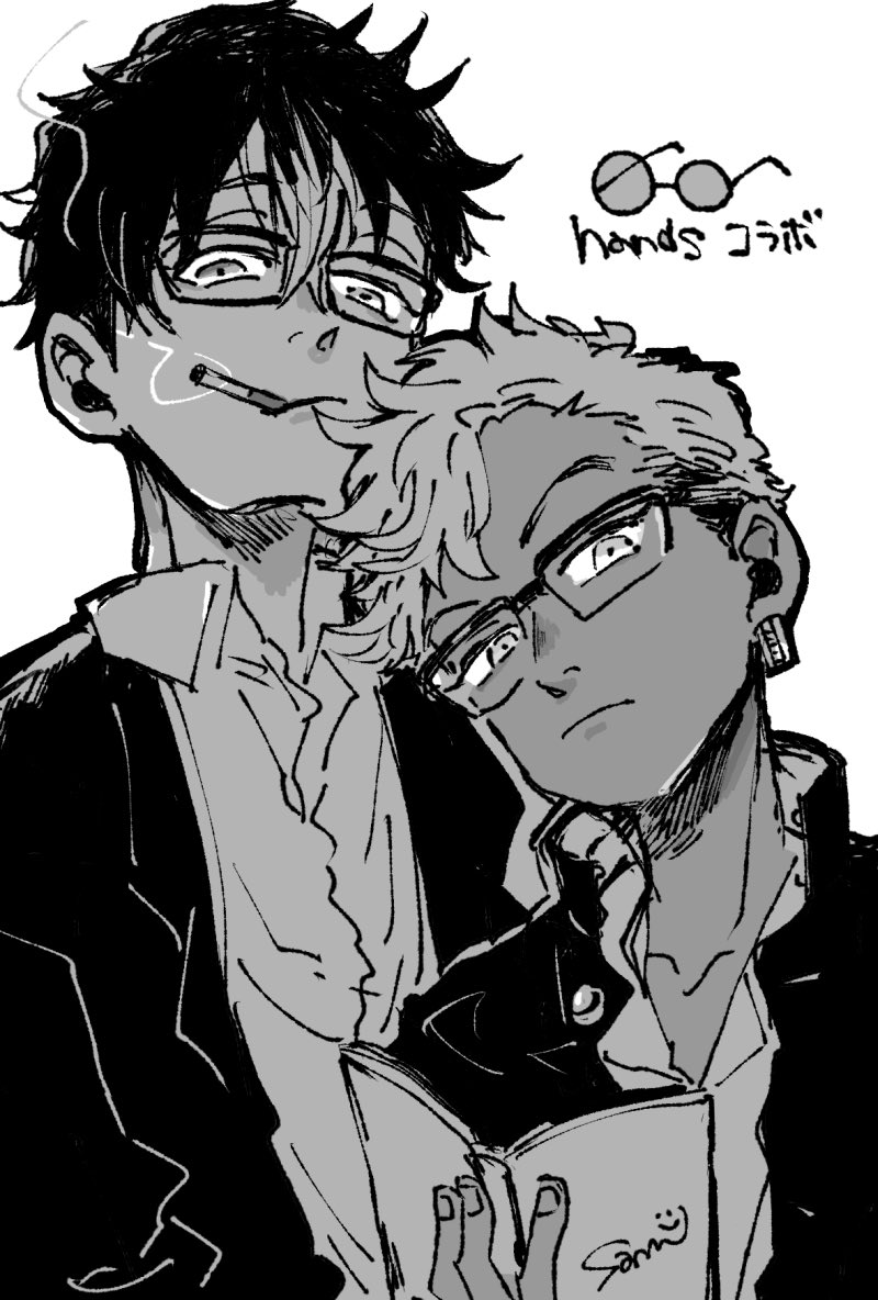 👓
 はんまくんしかいなかったから、勝手にキサピも髪下ろして黒縁にした(^〜^) 