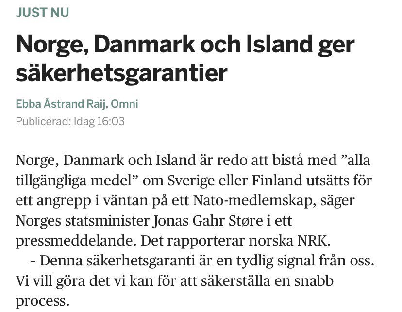 Island har ingen egen försvarsmakt, men jag är helt öppen för att de istället ger oss fisk och otroligt fina ullkläder