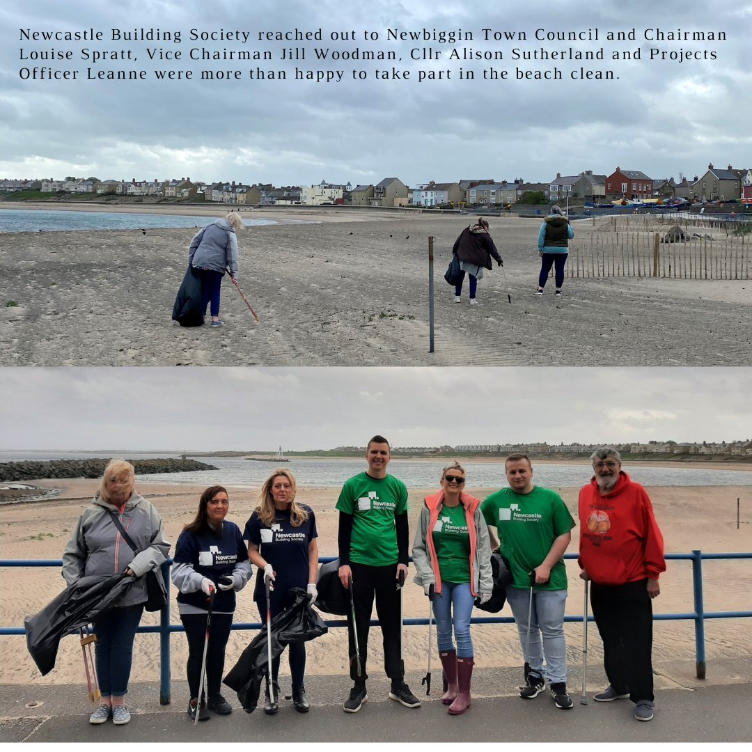 Nothing but Footprints!!! @NewcastleBSoc - Ashington Branch with Newbiggin Town Councillors doing their bit for the community.
Thank you to Stephen and the Team for thinking of our Beautiful Bay!!!

#newbigginbythesea #community #environment #litterpicking #beachcleanup