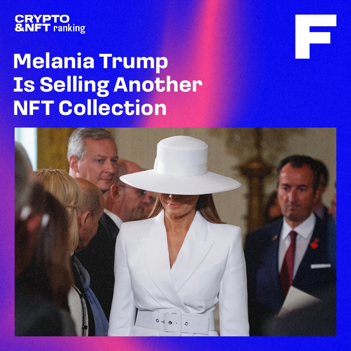 ranking_crypto's tweet photo. Melania Trump is planning to sell more digital art, this time as NFTs tied to artwork of Donald Trump in office. She’s calling it the “POTUS TRUMP NFT Collection”. https://t.co/yVJ3c5N6a0