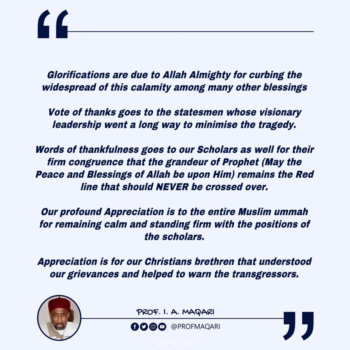 Prof. Ibrahim Maqari tweet media
