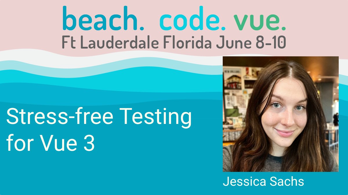 vueconfus's tweet photo. Stress-free Testing for #Vue3 Join @_jessicasachs for A FULL DAY WORKSHOP. Gain the functional knowledge on how to tackle and test complex #VueJS components as well as understand how to craft a reliable #componenttest and determine what's worth testing. https://t.co/0gMIkufRks https://t.co/eRSisRGPC4