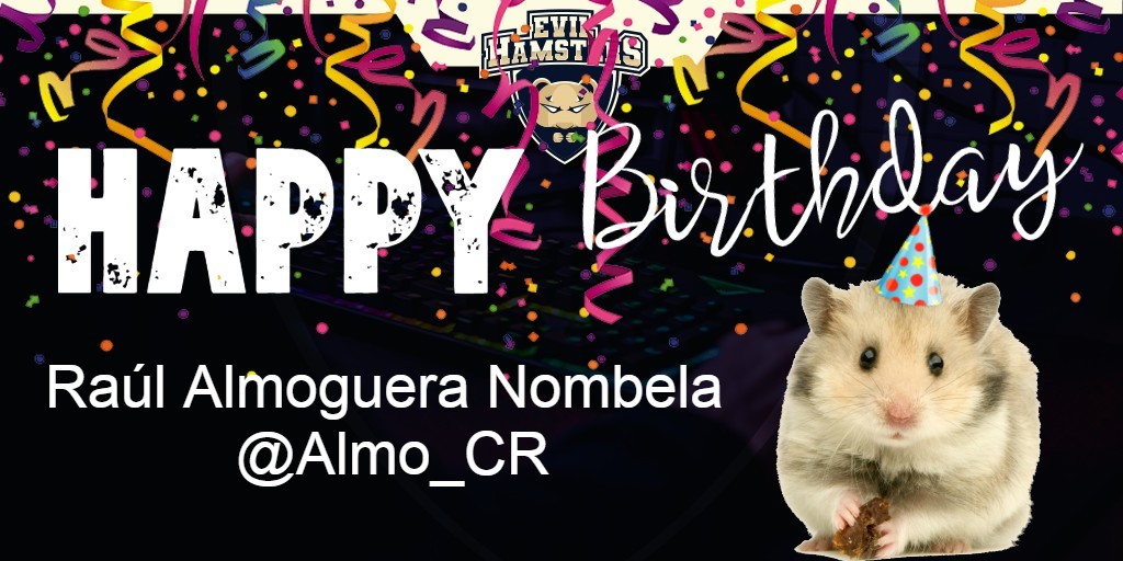 Vayan pasando en fila de uno y en orden alfabético para darle sus felicitaciones y regalos merecidos a <a href="/Almo_CR/">EH2 | Almo</a>, ya que es su feliz feliz #cumpleañosroedor🥳

🐹🎂🎁👏🙌🫶

#malditosroedores😈🐹
