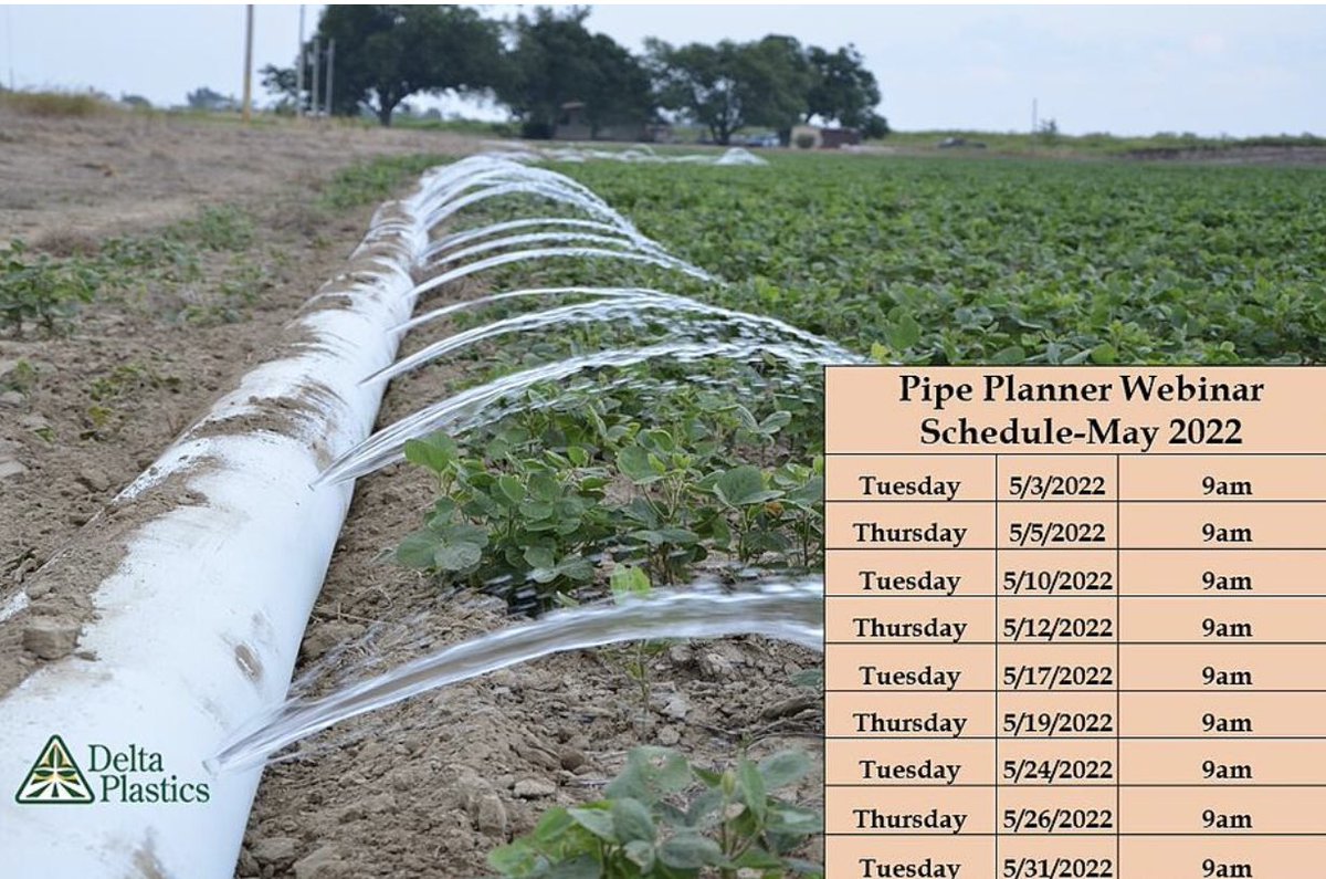 AgCouncilofAr's tweet photo. @Delta_Plastics is offering #PipePlanner training webinars every Tuesday & Thursday at 9am through May. https://t.co/3f4fO93IYS