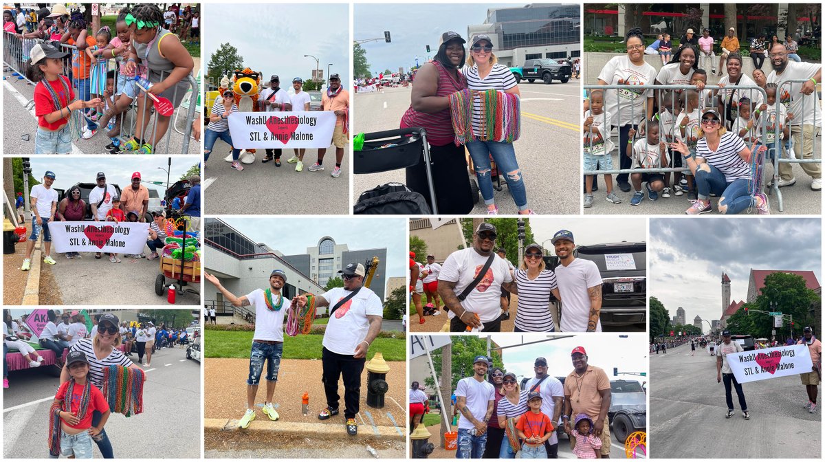 #WashUanesthesia had a blast walking in the <a href="/AnnieMaloneCFSC/">Annie Malone</a> parade on Sunday 🫶