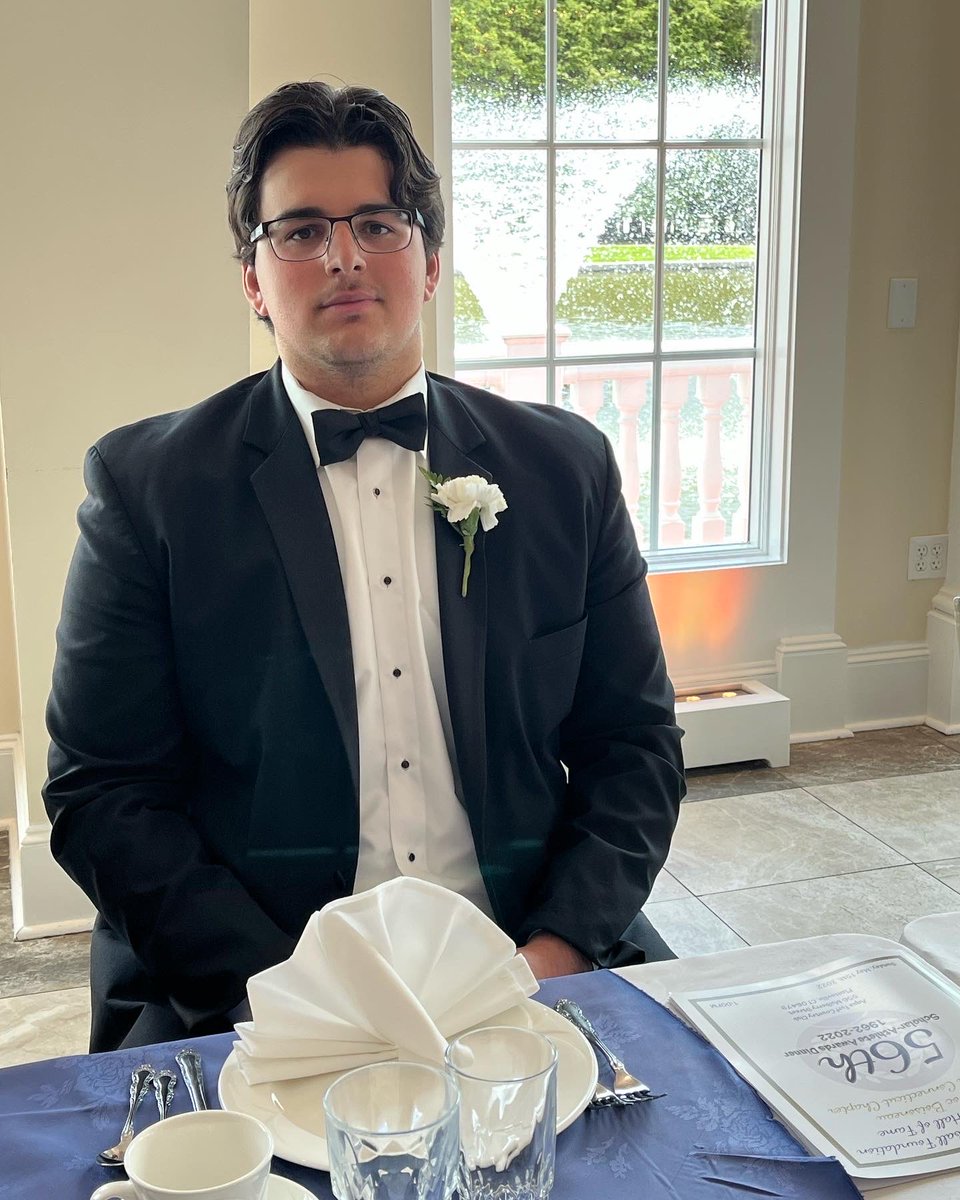 Coach_Phelps11's tweet photo. William Zambito’ ‘22 had an exciting afternoon at the National Football Foundation &amp; College Hall of Fame Banquet. He was the recipient of the Scholar-Athlete Award as well as the prestigious C. Edward Creed Award.  ⁦@SarumAthletics⁩ ⁦@zambito_william⁩ https://t.co/alD92zeDF6