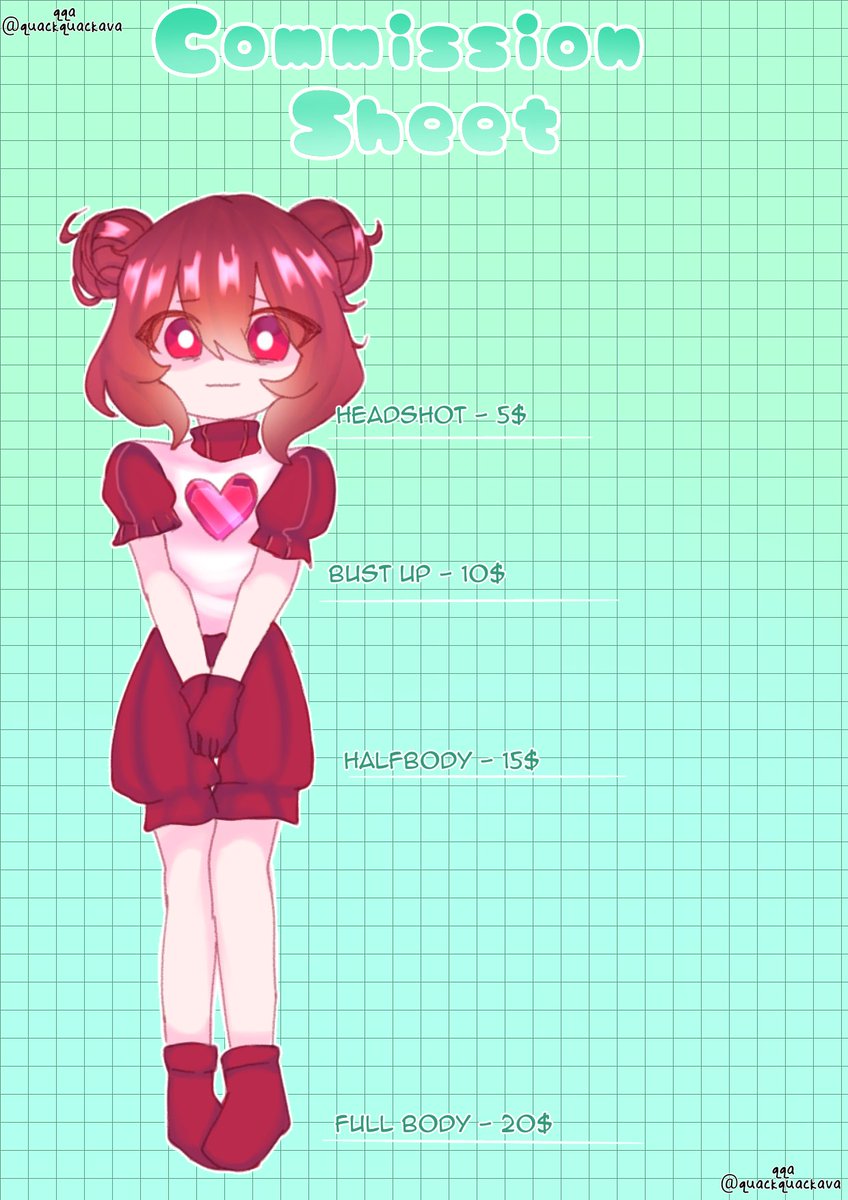 quackquackava's tweet photo. [Commission Sheet]
I'm Open for Commissions
#Commission #commissionsopen #illustration #artph #ArtistOnTwitter #arttwt #ArtCommission #qqa #qqacommissions https://t.co/v2vrHILv0p