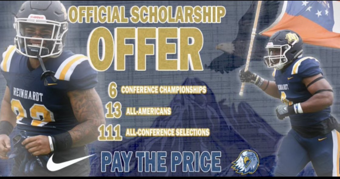 colbyfromda9's tweet photo. After a great conversation with @gregblue1788 I am blessed to my receive my first offer from Reinhardt University🙏🏾🖤
@CoachJonesFB53 @CoachDsheff @manwilliams21 @TerrellCountyFB https://t.co/RGsznu4UiD