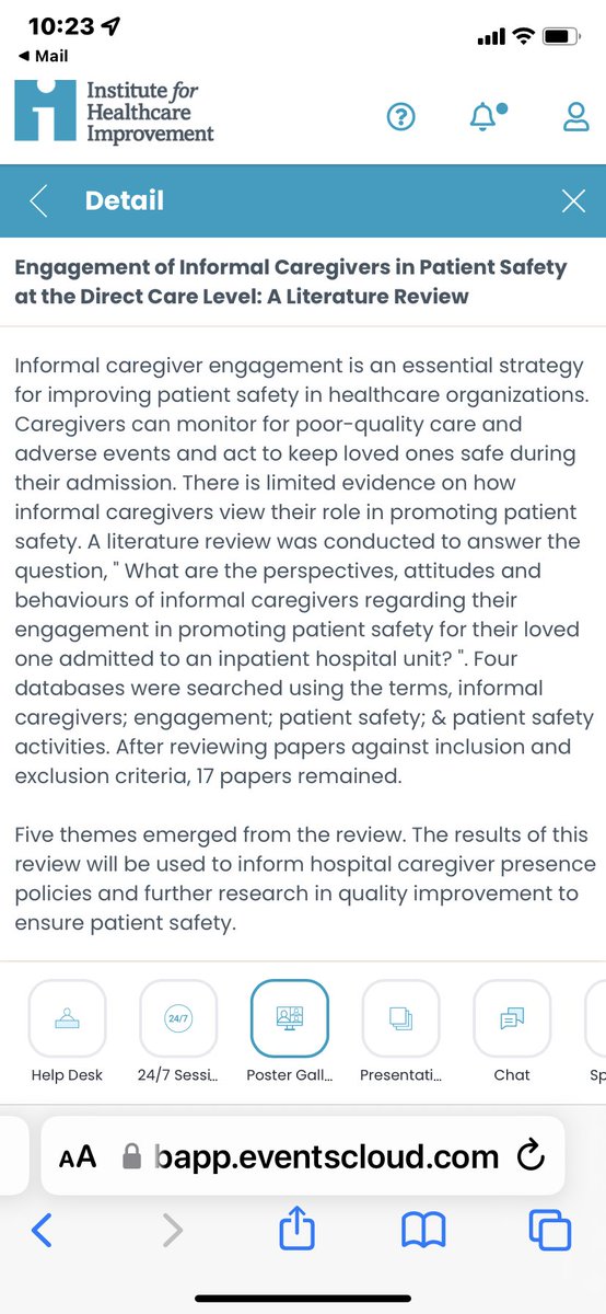 Excited to see our poster at the IHI Patient Safety Congress! <a href="/LenoraDuhn/">Lenora Duhn</a>
