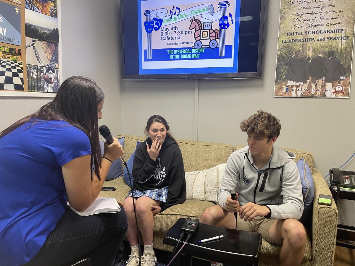 StMarysLongview's tweet photo. The Guadalupe Radio Network's, Sissel Anderson, interviewed our Co-Valedictorians, Dominic Tucker and Rebecca Dunn.  In case you missed it, here is the recording of the interview.

https://t.co/uLIMWUfFMR https://t.co/UII66h0VrJ