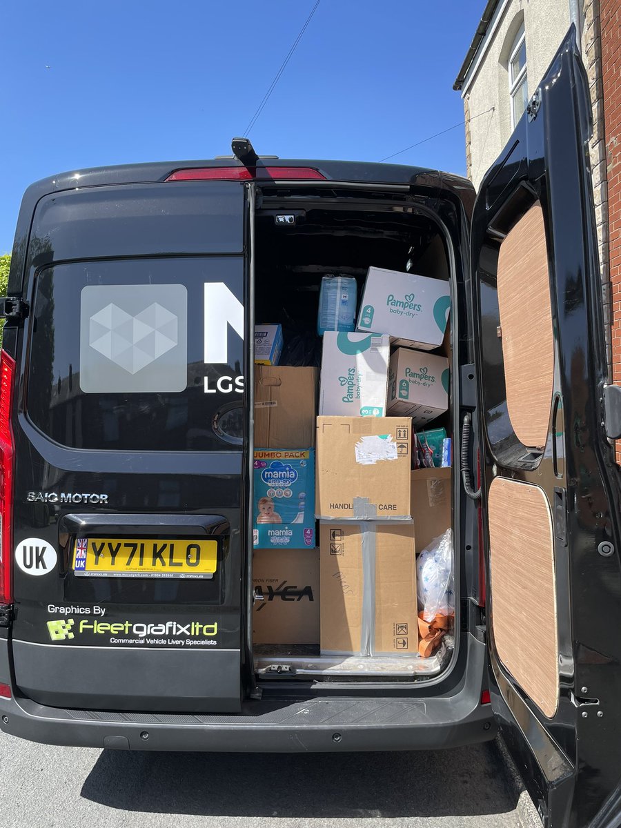 Today two men in a van have set off to Ukraine with essential supplies donated by local businesses and schools. Great effort Mick and Fudge! We are proud to have been able to donate a number of items. Here we are delivering them at the weekend #ukraine 🇺🇦