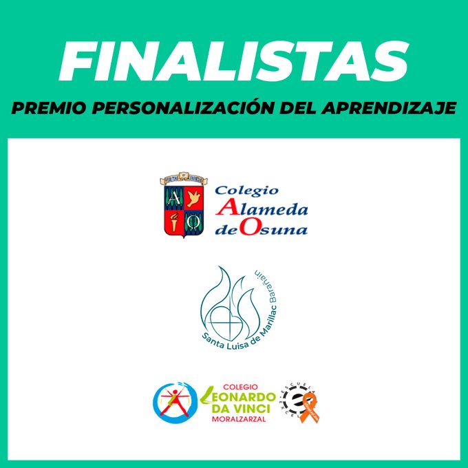 StaLuisaM's tweet photo. 📢Somos finalistas de los IV Premios Innovación Educativa @PremiosIE  Categoría🧭Personalización del Aprendizaje con nuestro Proyecto 🧠Laboratorio de Talentos 👏👏👏
#Premios #PremiosInnovaciónEducativa #Educacion
#laboratorio @HijasCaridadEE @EVHijasCaridadE https://t.co/F3sTaHGyzY
