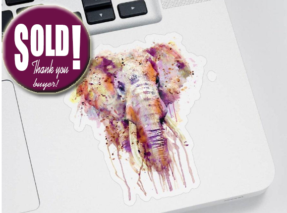 ArtSyndrome75's tweet photo. Many thanks to the buyer from Bloomington, IN - United States, who purchased a Sticker - 4" x 4" of "Elephant". https://t.co/l33dFXSZJe #elephant #watercolorpainting #elephantportrait #wildlife #safari #pink #purple #orange #stickers #laptopstickers #giftideas #animalart #pixels https://t.co/hNkbi1A3ue