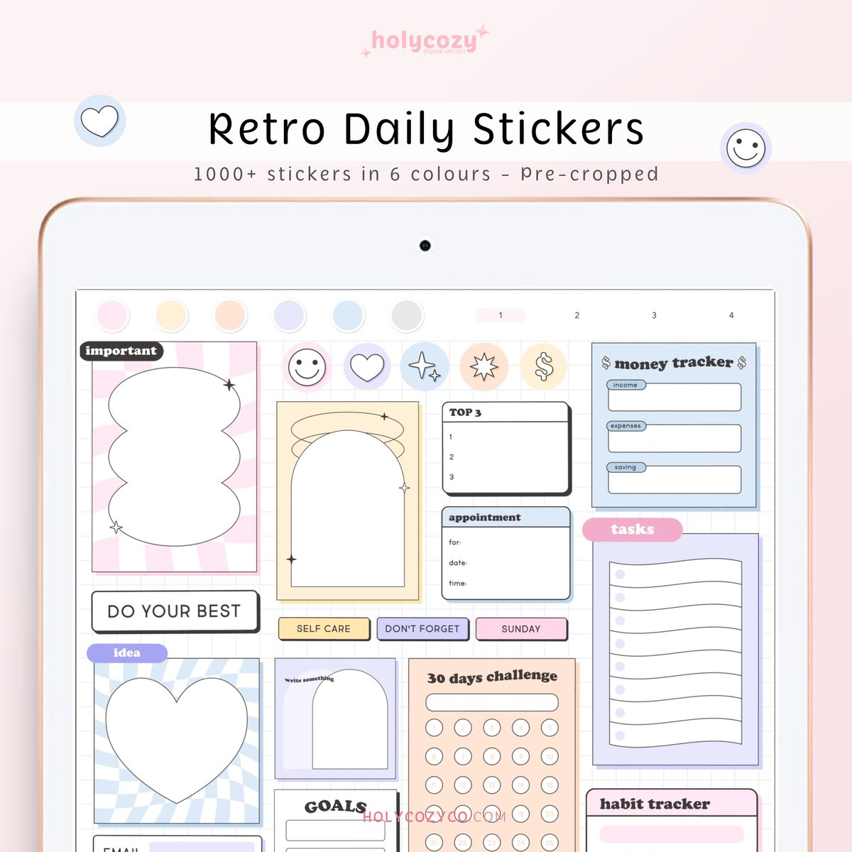 holycozyco's tweet photo. 🔖 Retro Daily Digital Stickers, Goodnotes Sticker Book for Digital Planner, Planner Widgets 90's Stickers
#digitalplanner
#PlanWithMe
#plannersticker
#digitalplanning
📌 https://t.co/ZIhzQo3OVy https://t.co/GMbFJ0MfQr