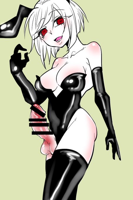 一日一枚。ラバー練習。
 #ふたなり 