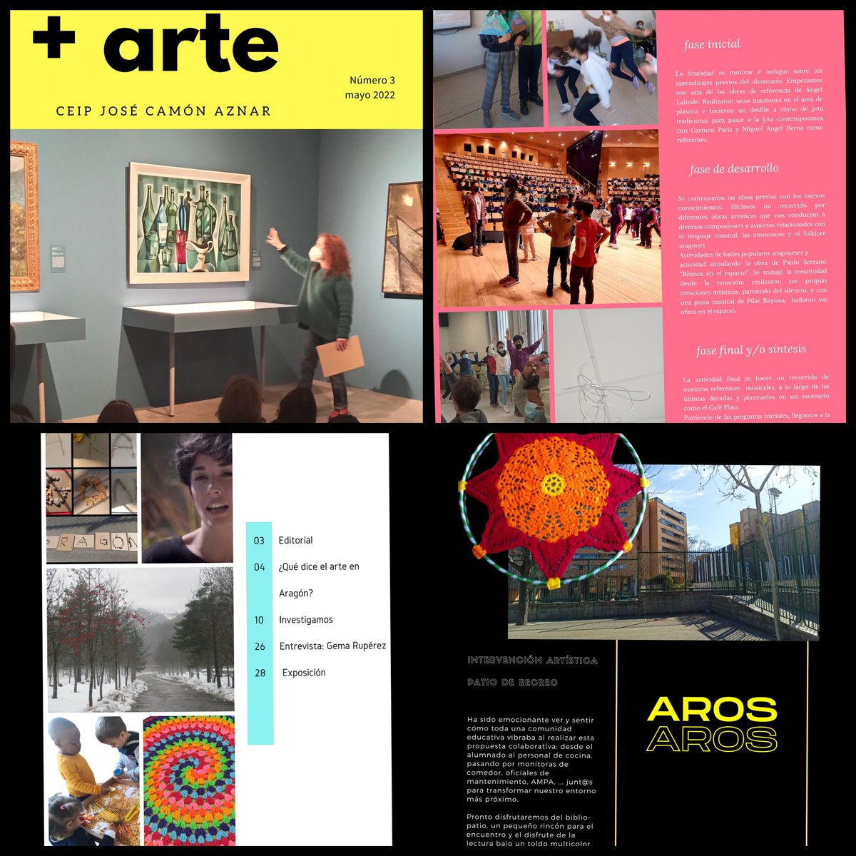 Nueva revista 👇 
issuu.com/profemariajoma…
Cómo un cole <a href="/CeipCamon/">CEIP José Camón Aznar</a> utiliza el ARTE para aprender !!
Nos vemos el viernes 20, 18:30 h, en el <a href="/IAACCPSERRANO/">IAACC Pablo Serrano</a> 
<a href="/InnovaEducAr/">InnovaEducAr</a> <a href="/tonimartinez24/">Toni Martínez Ramos</a> <a href="/felipefaci/">Felipe Faci Lázaro</a> <a href="/jdiegoarroyo/">Diego Arroyo</a> <a href="/sasnoa/">sara anes sanz</a> @pepaeduca <a href="/cpmariadeavila/">CP María de Ávila</a> <a href="/imgende/">Ingrid Mosquera</a>

#EducacionNoSinArtes