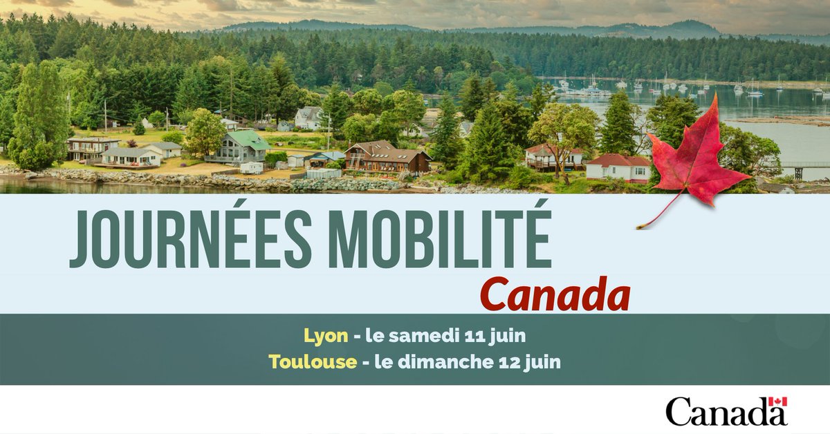 DestCan's tweet photo. 🗓️ Les Journées Mobilité Canada sont de retour ! Rencontres avec les provinces du #NouveauBrunswick et de la #NouvelleEcosse, recrutement et conseils pratiques pour vous appuyer dans votre projet 🇨🇦 
#Lyon 👉 https://t.co/UMA5Pz3nTq 
#Toulouse 👉 https://t.co/ErCLrGpnP7 https://t.co/ag5jbqvSRZ