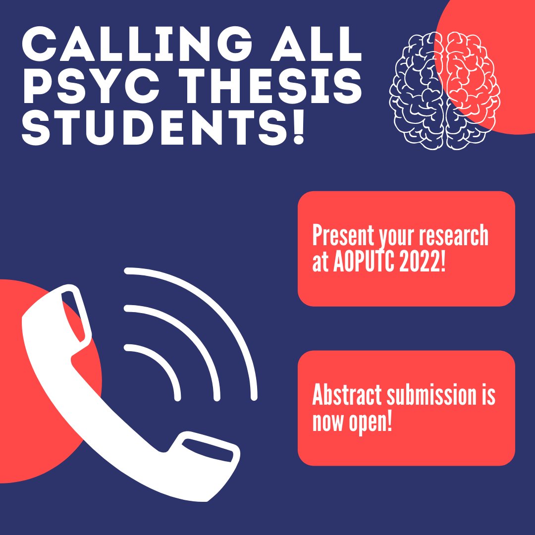 aoputc2022's tweet image. If you&apos;re a psychology thesis student in Ontario join us at AOPUTC to present your research! Abstract submission and registration information can be found on our website (link in bio). 

We look forward to seeing you there on June 24th 2022! @brockpsyc #aoputc2022