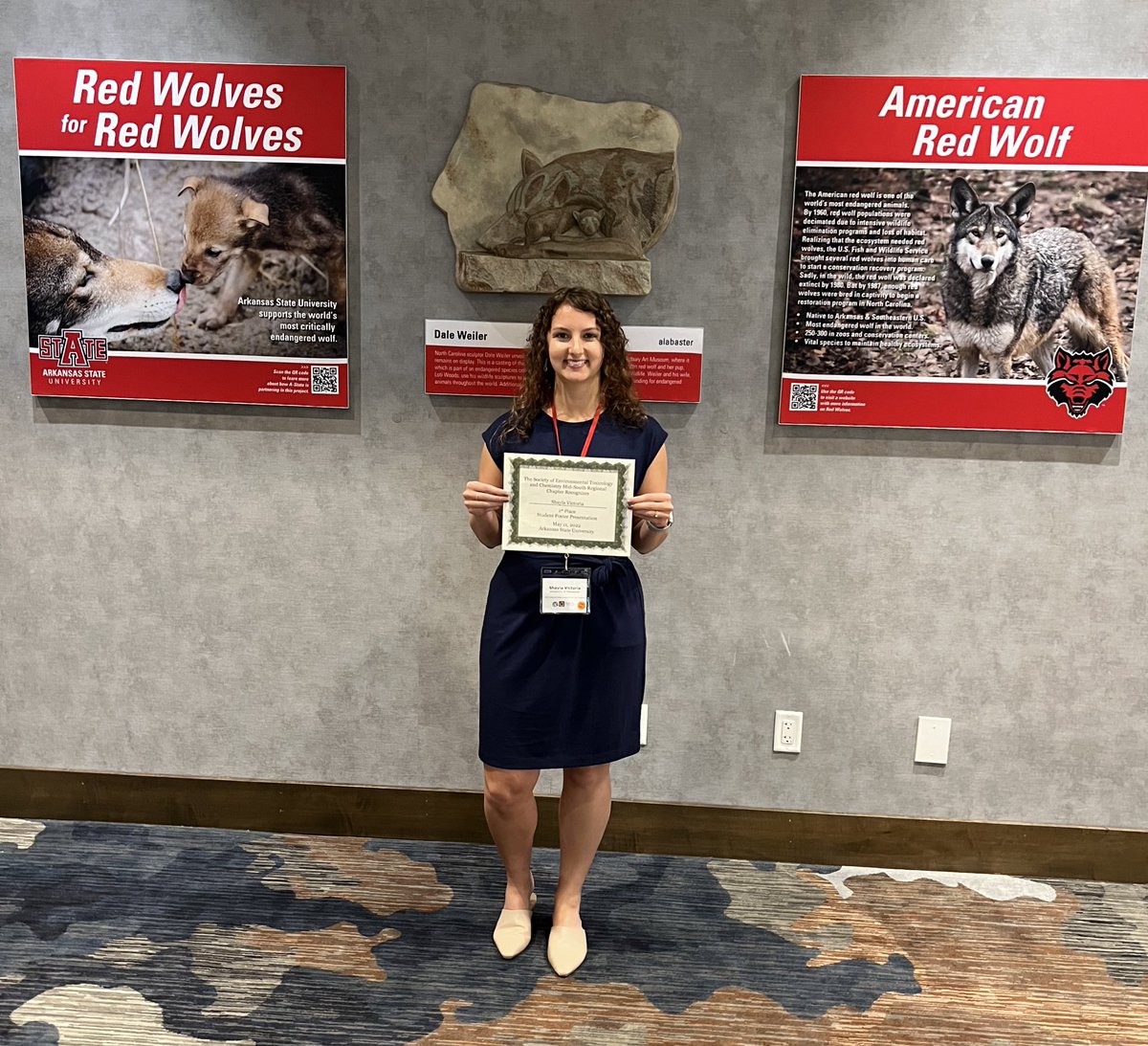 Congratulations to Shayla for winning 1st Place for her poster at the Mid-South/Ozark Prairie SETAC meeting. She will use her award to attend the @SETAC_world meeting this Fall!