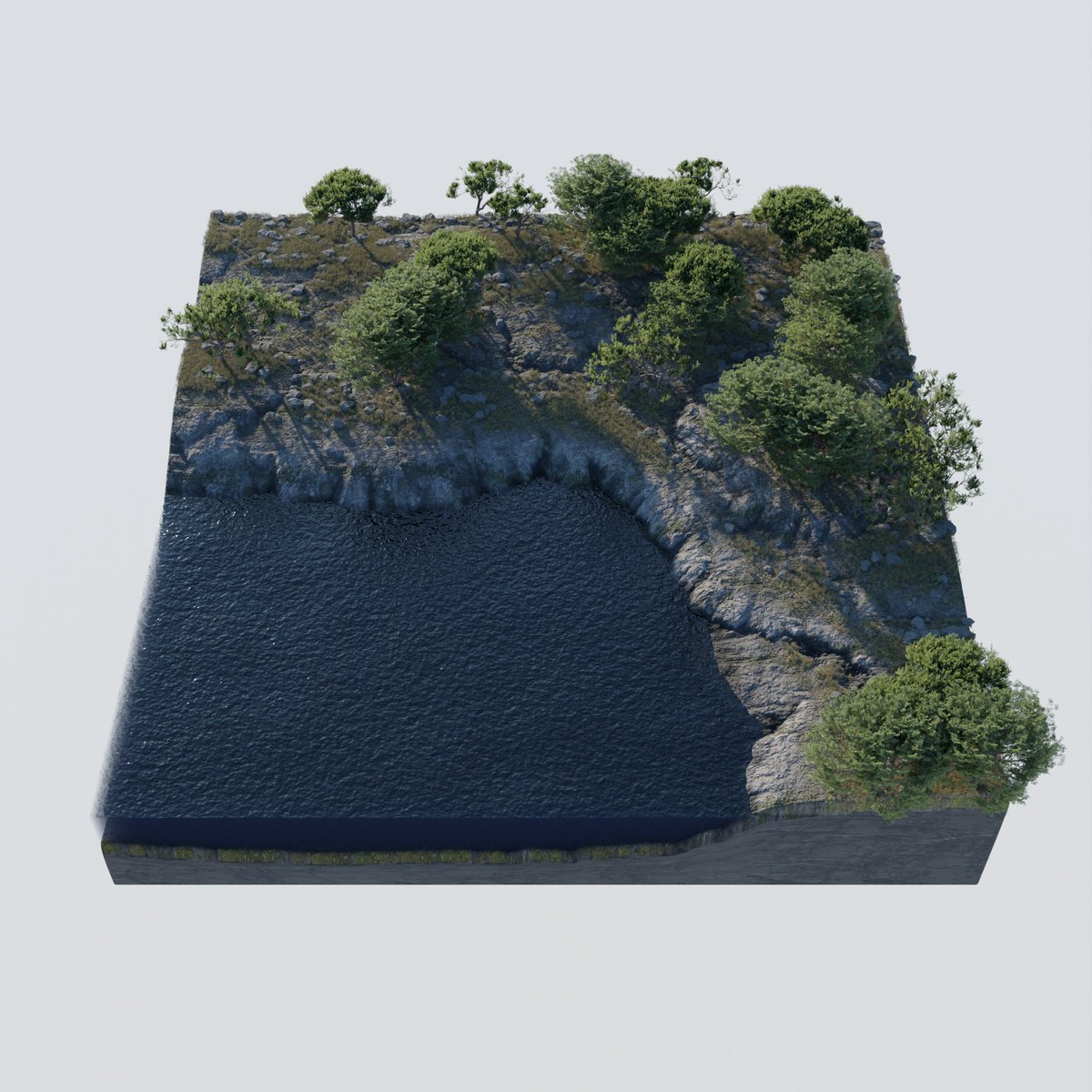 alansmithee331's tweet photo. Been figuring out the workflow for taking my terrain from #worldcreator to #blender3d. Using WC distribution maps to drive the plants and loose rocks. Starting to get happy with the results.

#b3d #digitalart https://t.co/gdsCTrTuIy