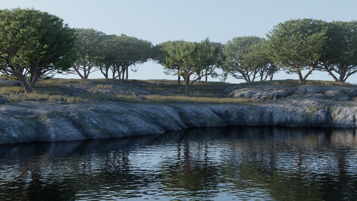 alansmithee331's tweet photo. Been figuring out the workflow for taking my terrain from #worldcreator to #blender3d. Using WC distribution maps to drive the plants and loose rocks. Starting to get happy with the results.

#b3d #digitalart https://t.co/gdsCTrTuIy