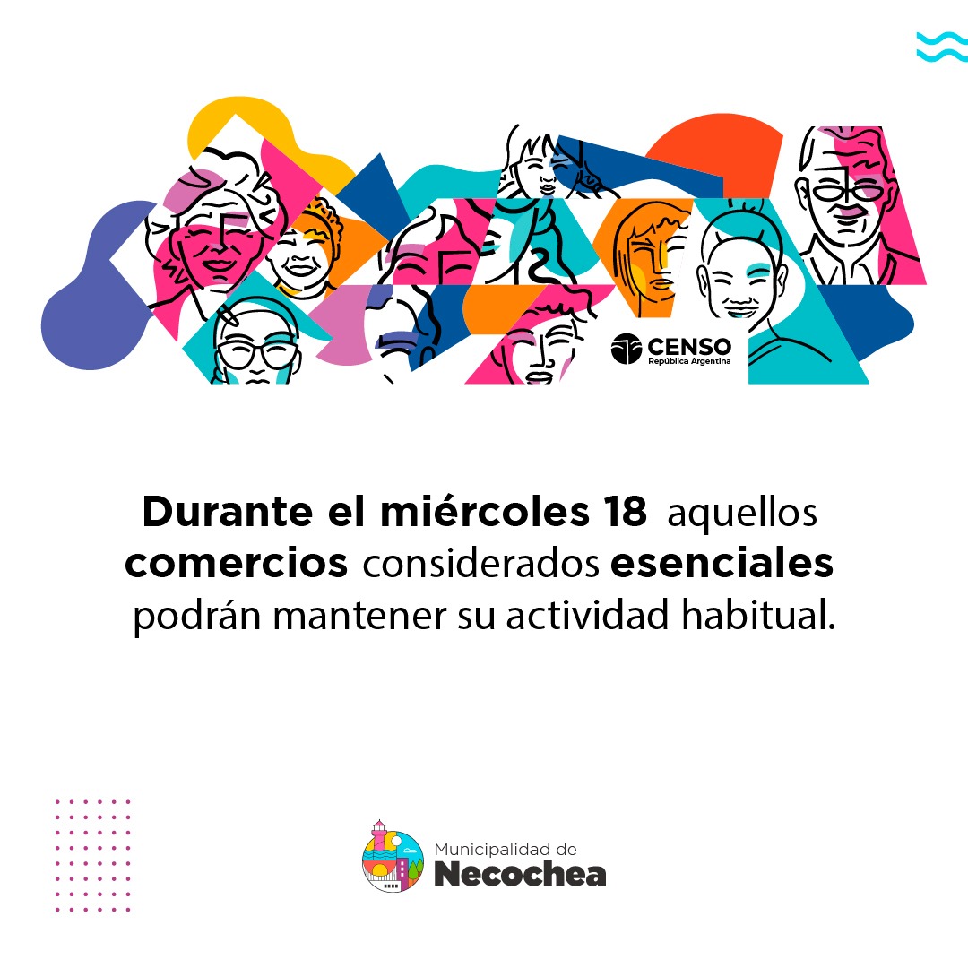 ProduccionNeco's tweet photo. ACTIVIDADES HABILITADAS
✅ A dos días del #Censo2022, te recordamos que solo podrán estar funcionando este miércoles, entre las 8 y las 20, las actividades esenciales: hospitales, centros de salud, estaciones de servicio, farmacias y similares.
👉+info https://t.co/TmMeQC8zJ0 https://t.co/bj4uDLebIn
