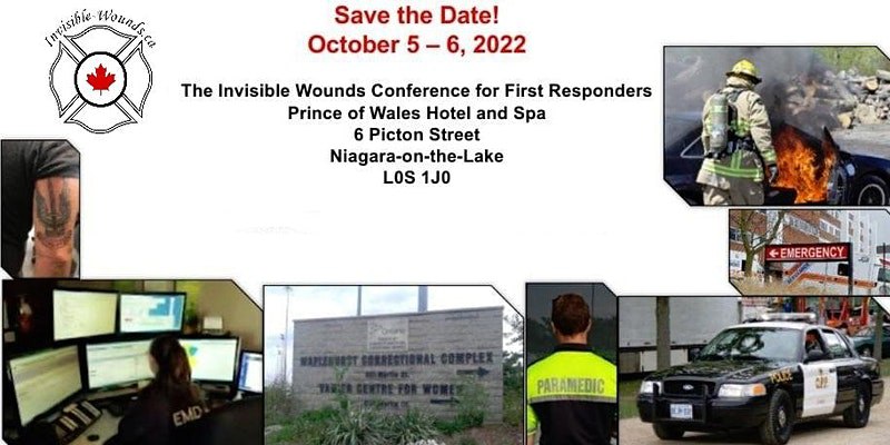 Events4Wellness's tweet photo. Registration for Invisible Wounds 7th Annual National Conference for First Responders October 5 &amp; 6, 2022 in Niagara-On-The-Lake, Ontario is now open. Early bird rate until July 7th! For full details on speakers, topics &amp; registration:  https://t.co/Whg2uTvgfa #Events4Wellness https://t.co/cqK0P9xrhc