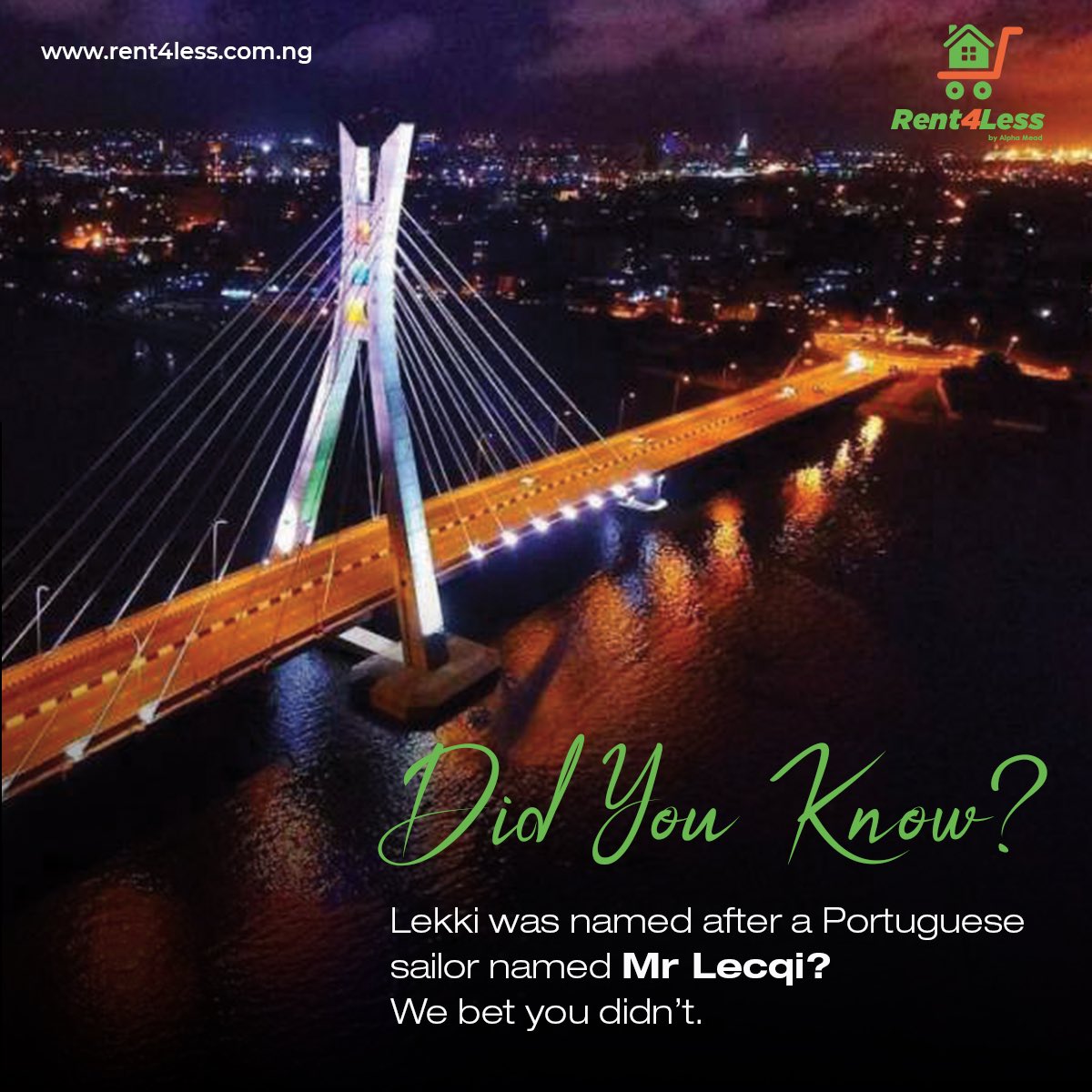 Rent4less_'s tweet photo. We bet you didnโt know that, you are welcome.
#didyouknow #rent4less #lekki #lagos #rent #lagos #apartment #interestingfacts #realestate https://t.co/fqGx4HxArk