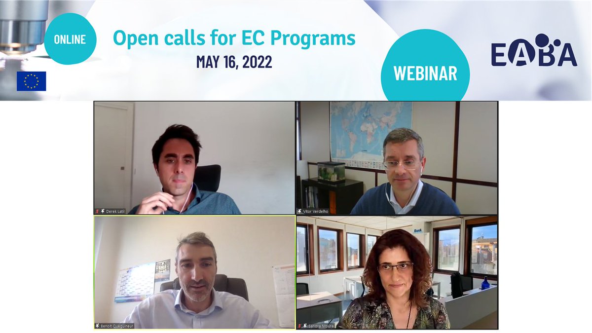 EABA_Algae's tweet photo. Following great presentations, it is now time for a very interesting Debate and Q&amp;A session!

Sandra Moura (@scastromoura) Benoit Queguineur Derek Latil de Ros 

#algae #horizoneurope #funding #microalgae #macroalgae #innovation #research #projects #europeancommisson #webinar https://t.co/ShsxIM9cAE