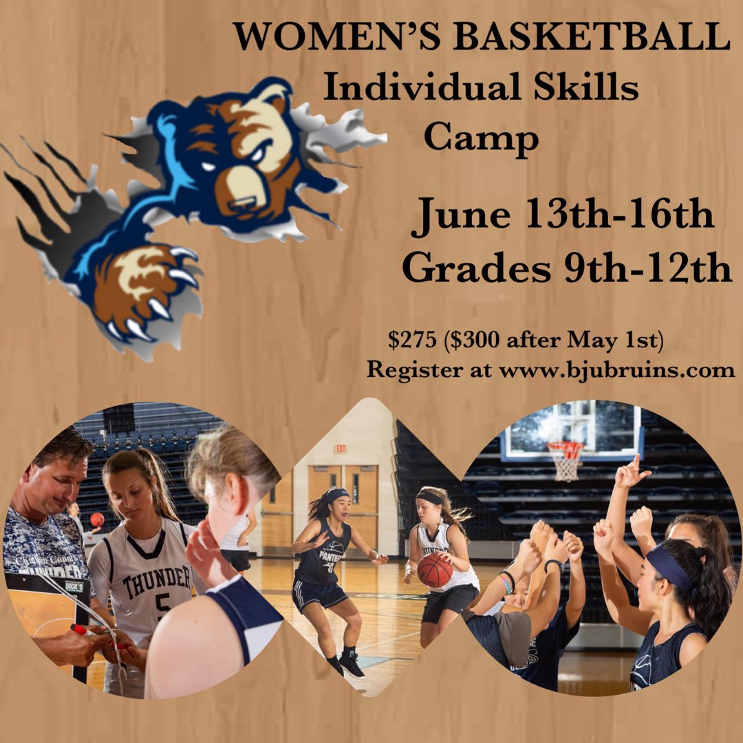 BJUBruinsWBB's tweet photo. Don’t miss out on this awesome camp!! We hope to see future Lady Bruins there! https://t.co/D44sCsoYKS