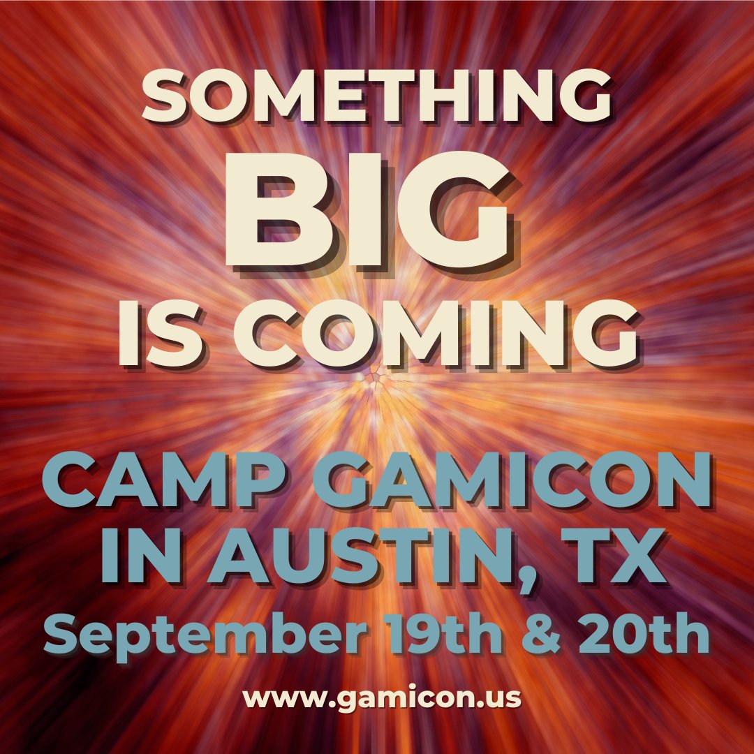 GamiCon_us's tweet photo. Something Big is Coming. In person. Two days. All play. It's time to GET YOUR GAME ON! #gamicon #play #learn #gamification @TechLearnConf @TrainingMagUS @trainmagnetwork https://t.co/aL07XOgYaB