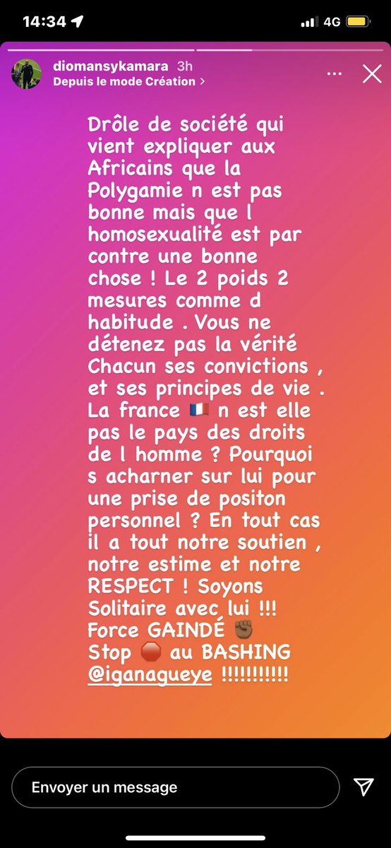 StadesC's tweet photo. Le message de soutien de Diomansy Kamara à Idrissa Gana Gueye 💪🏿💪🏿💪🏿 https://t.co/nbZnMmbG2P