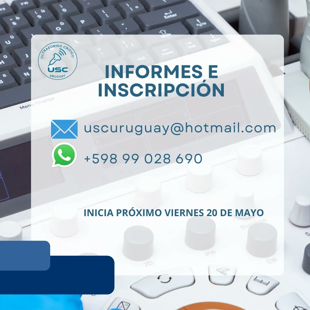 🔴 ATENCIÓN MONTEVIDEO
🖥️ Curso Básico y Avanzado de Ultrasonido en Áreas Críticas
👉🏻 Quedan pocos lugares
🗓️ Inicia Viernes 20/05
🧑🏼‍⚕️👨🏻‍⚕️Te esperamos!

#ultrasonidocriticouruguay
#cursodeecografia #pointofcare #urgencias
#imagenologia #ecografia #diagnosticoporimagenes  #cursos