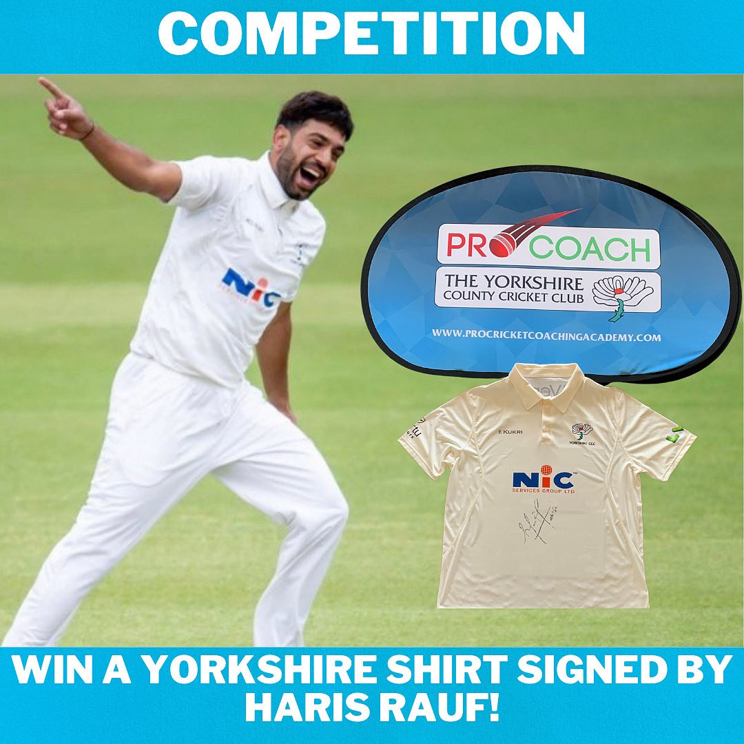 We have an exclusive opportunity to win a <a href="/YorkshireCCC/">Yorkshire CCC</a> shirt signed by Haris Rauf! To enter ;
1) LIKE and RETWEET this tweet 
2) Reply with Haris’ Yorkshire squad number ⬇️

Good Luck! #TrainHardPlayEasy