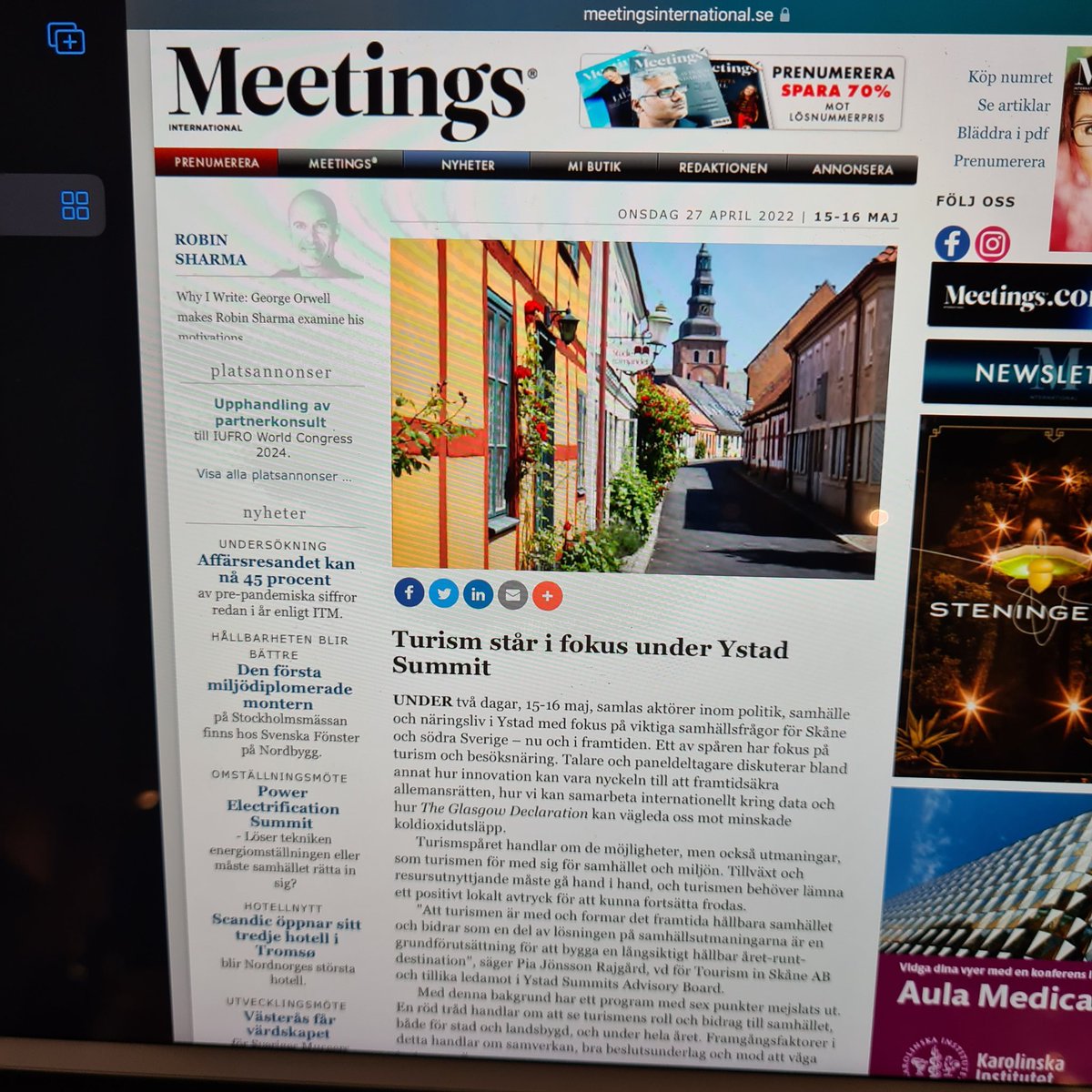 evaflyborg's tweet photo. Bra panelsamtal idag om besöksnäringens utveckling. Tillsammans med akademin och politiken bygger vi framtidens Göteborg. Vi har en plan! @ystadsummit @liberalernagbg #besöksnäringen #göteborg 🤗🇸🇪 https://t.co/5mPVSmvVTb