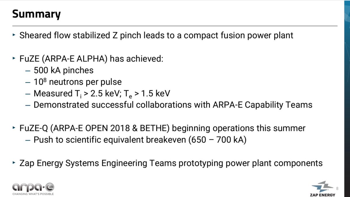 Energy_Zap's tweet photo. Zap CTO Brian Nelson and our @LosAlamosNatLab collaborator Glen Wurden gave an update on our progress recently at @ARPAE's annual #fusion meeting. Their slides are now available: https://t.co/06wOdA9yx0 Looking forward to more discussions next week at #ICOPS and #ARPAE22! https://t.co/pjkgKZSreA