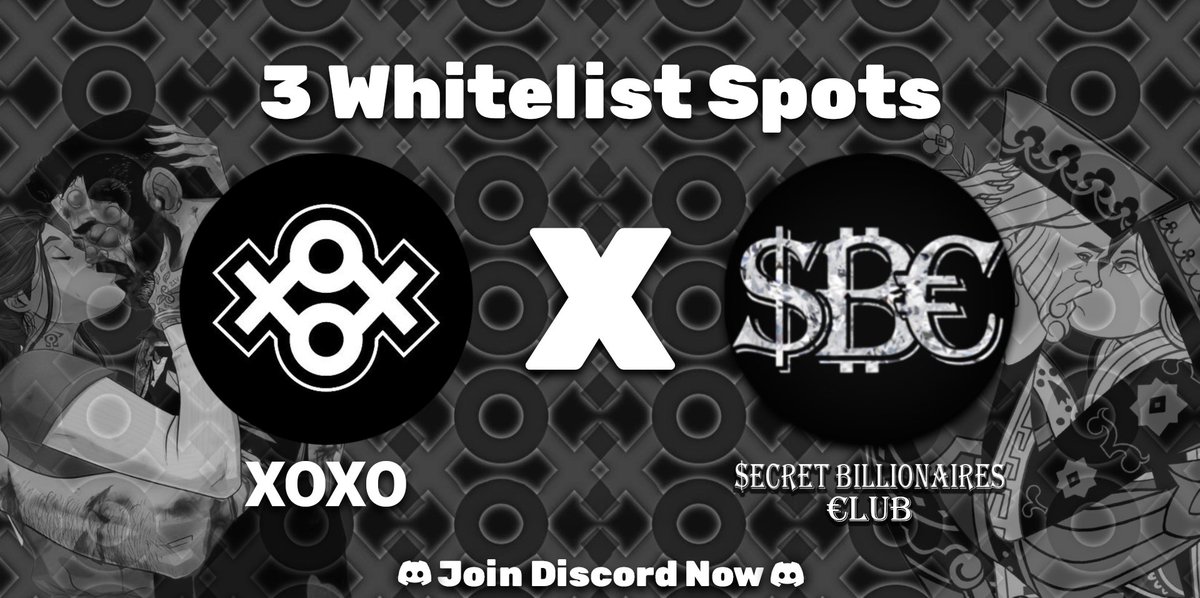 🔥WHITELIST GIVEAWAY🔥

<a href="/SBillionairesC/">Secret Billionaires Club</a> x <a href="/xoxonft_io/">XOXO</a>

We’ll be giving away: 
• 🎁 3x WL spot’s for XOXO 
To enter:
1️⃣ Follow <a href="/SBillionairesC/">Secret Billionaires Club</a> <a href="/Wolfi_NFT/">Wolfi</a> <a href="/xoxonft_io/">XOXO</a>
2️⃣ Retweet &amp; Like this post 
3️⃣ Tag your friend’s