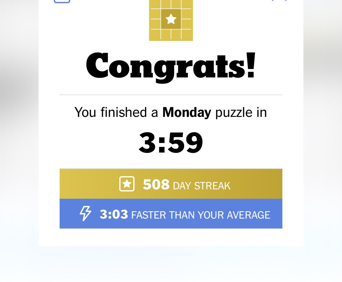 New Monday record. Who dis? <a href="/NYTGames/">New York Times Games</a> <a href="/NYTimesWordplay/">New York Times Wordplay</a> #nytxw