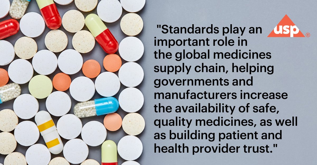 USPharmacopeia's tweet photo. The global medicine #supplychain is vulnerable to disruptions that could cause shortages and increases in substandard &amp; fake meds. #Standards promote a strong, resilient supply chain &amp; trust in medicines. https://t.co/OEI2ZwIfid  #WSWeek https://t.co/2e0Khu3fCF